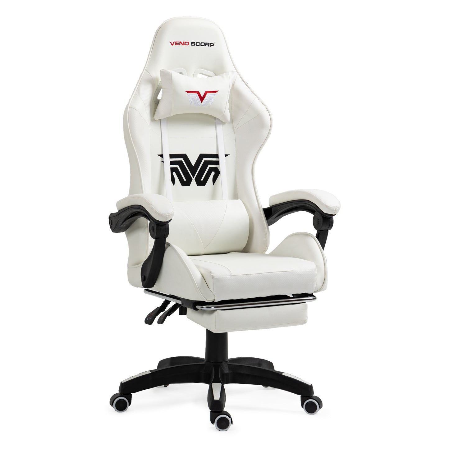 X1 Gaming Chair, Reclining PU Leather Computer Chair with 360 Degree Swivel Seat, Footrest, Removable Headrest and Lumber Support