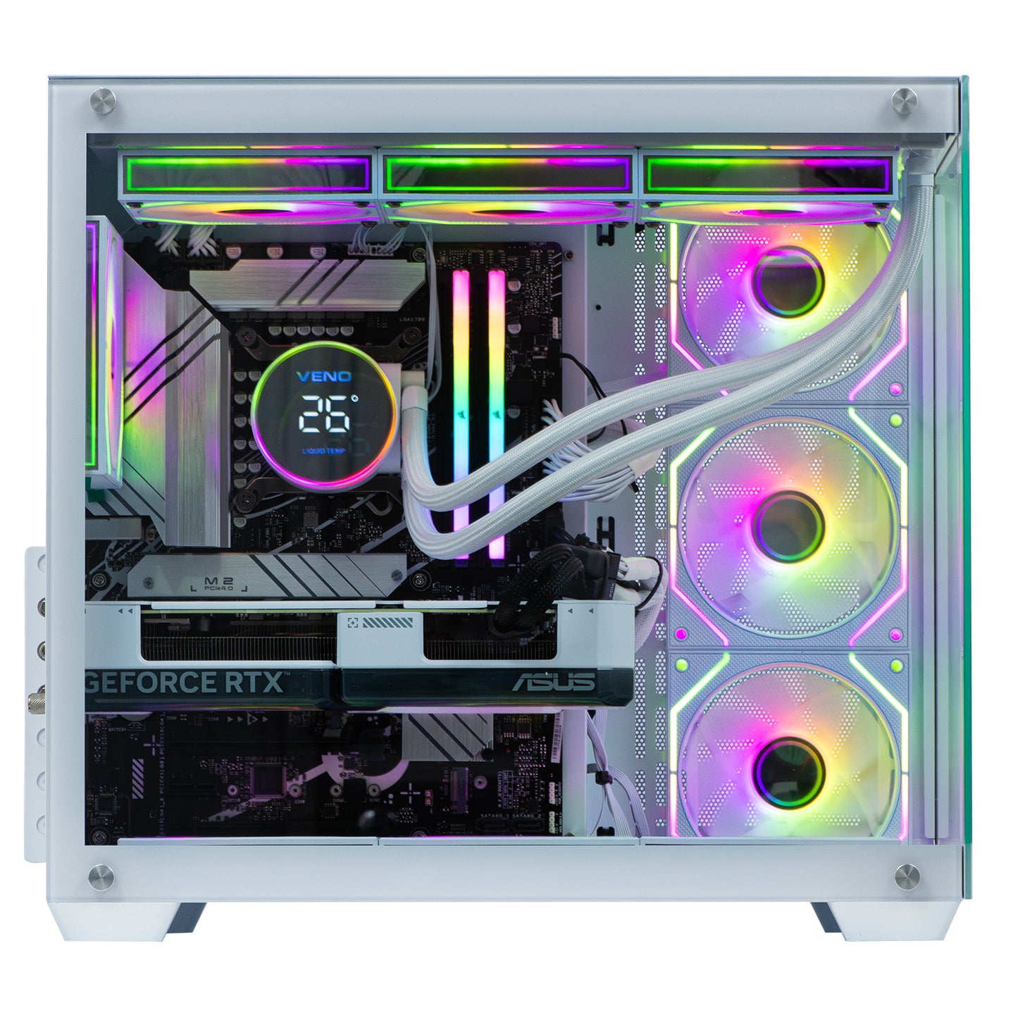 Nemesis 4 ARGB White - AMD Ryzen 7 9800X3D 32GB DDR5 ASUS Dual GeForce RTX 5070 12GB GDDR7 Ai Ready CS-SE110