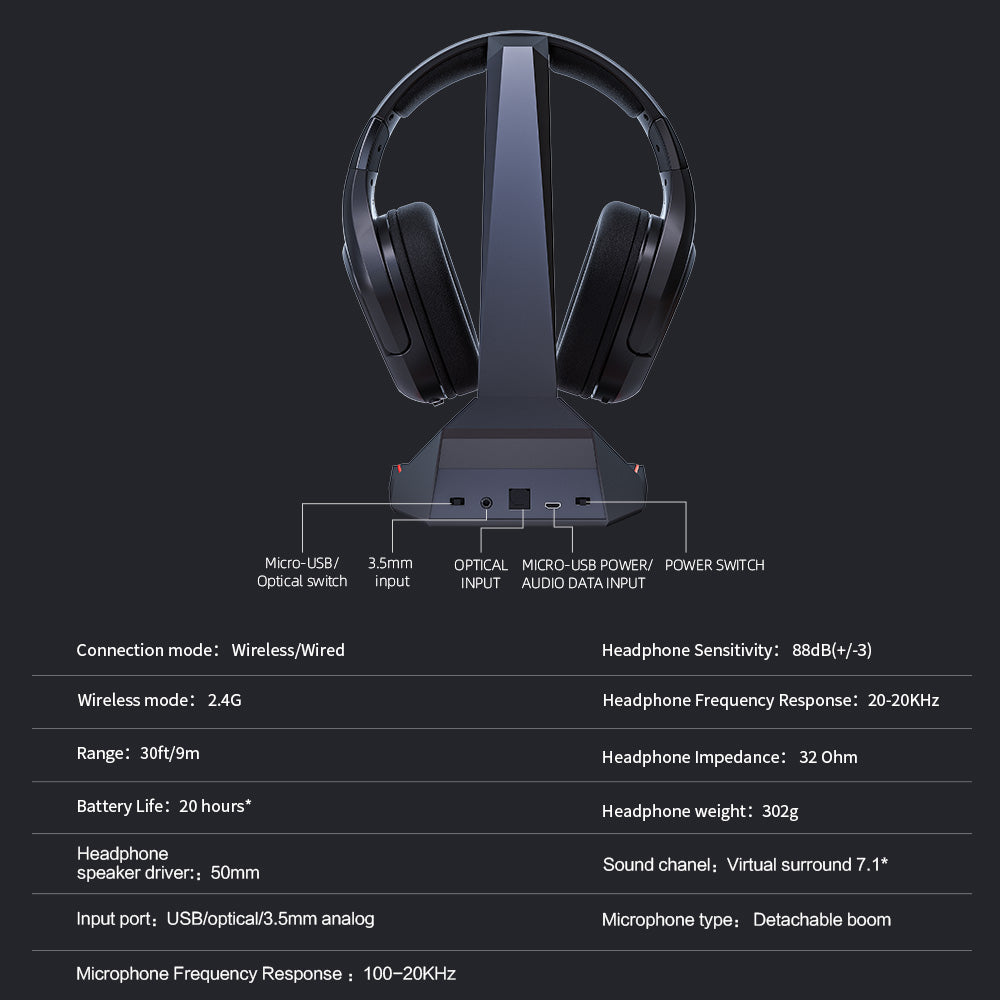 VenoScorp X73 Wireless Headset + Base Station