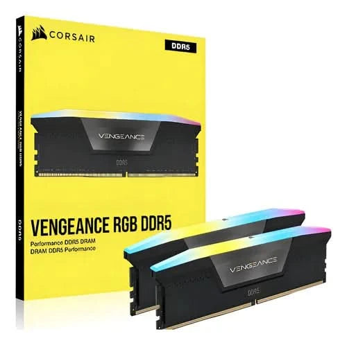 CORSAIR VENGEANCE RGB DDR5 32GB (2x16GB) DDR5 6000MHz Intel XMP iCUE Compatible Computer Memory –