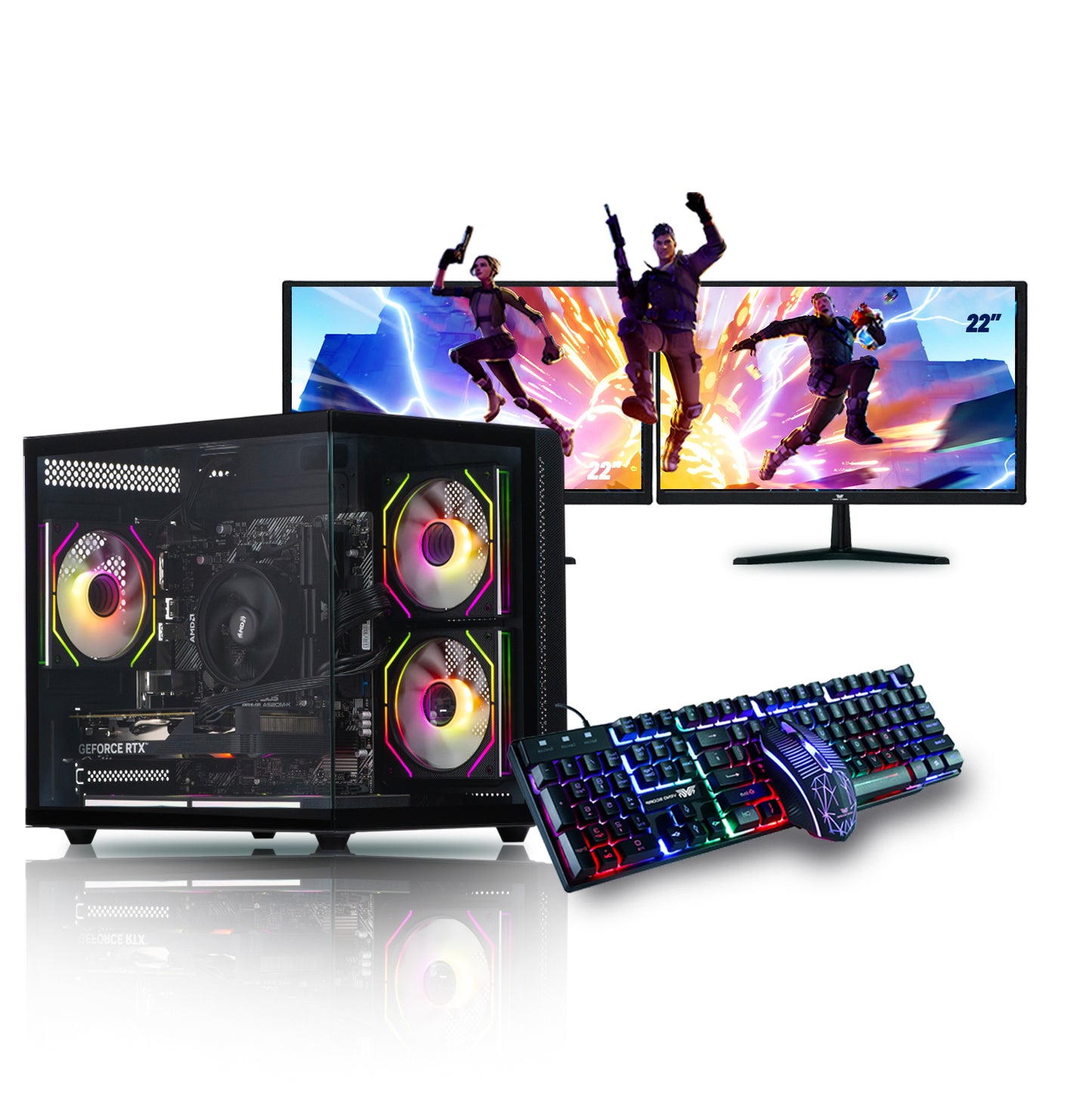 Mini Nemesis 3 Dual Monitor Bundle Gaming PC - Intel Core i5 2nd 16GB Nvidia GeForce GT 730 2GB T4-MS206