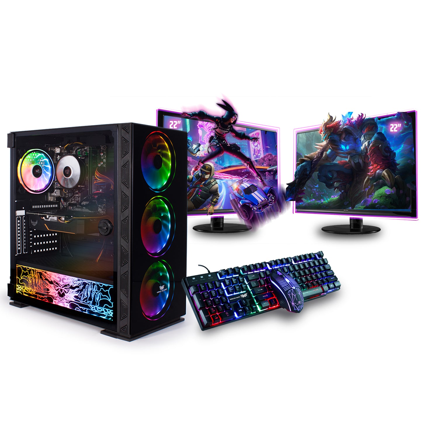 Dual Gaming PC Bundle Neonzilla - AMD Ryzen 3 3100 16GB DDR4 AMD Radeon RX580 8GB NZ-SE207