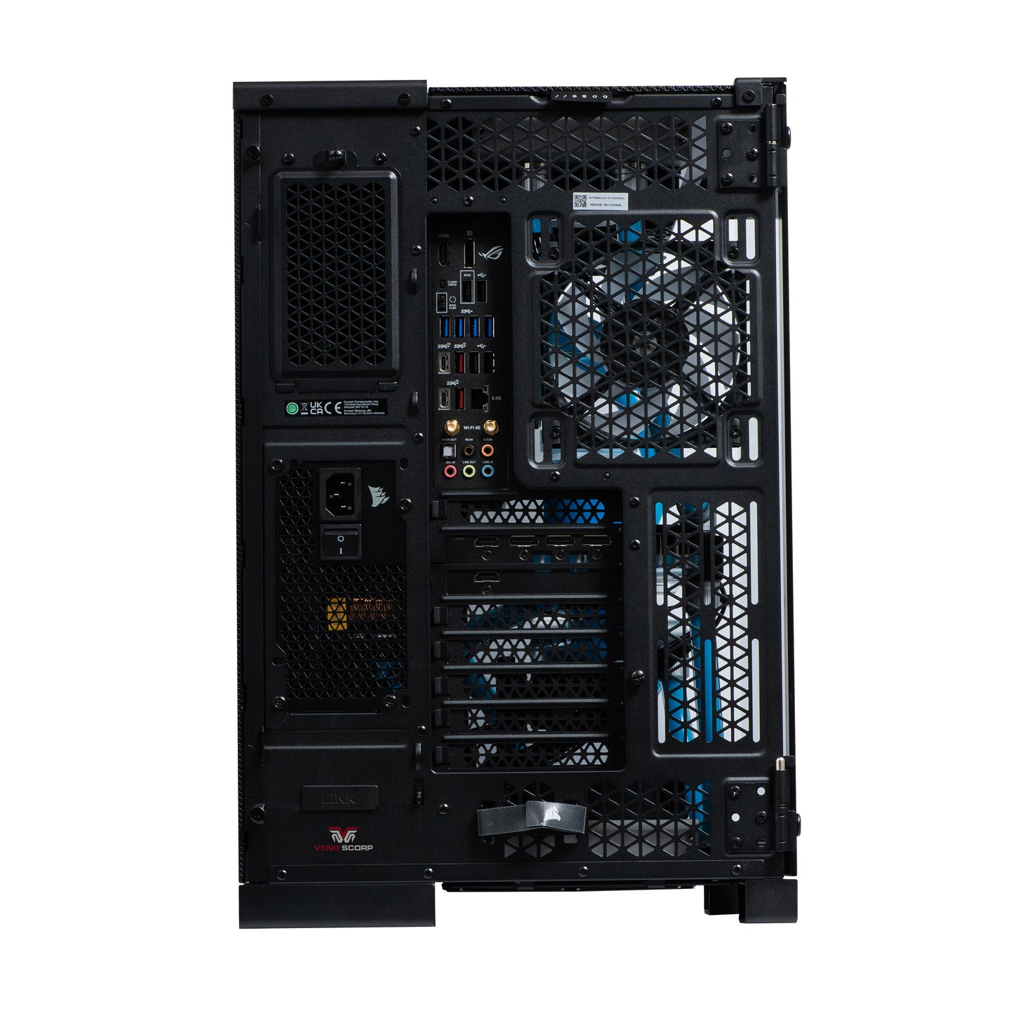 Azure Blue Water Cooled Gaming PC RTX 4090 24GB Intel Core i7 14700KF 32GB DDR5 RAM Corsair 6500X Black CS-SE107