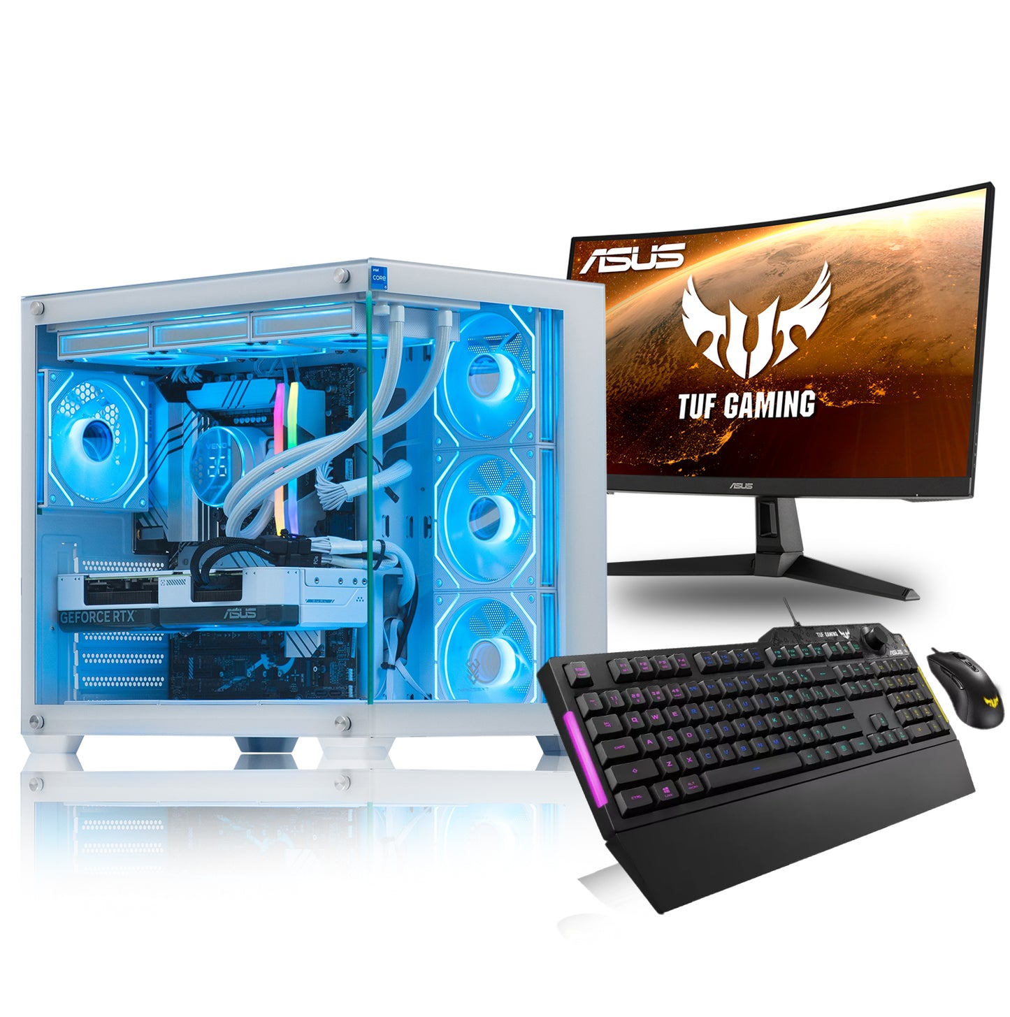 Nemesis 4 White ASUS Gaming PC Bundle - AMD Ryzen 7 5700X3D RGB 16GB RAM Nvidia RTX 5060Ti 8GB N7-SE202