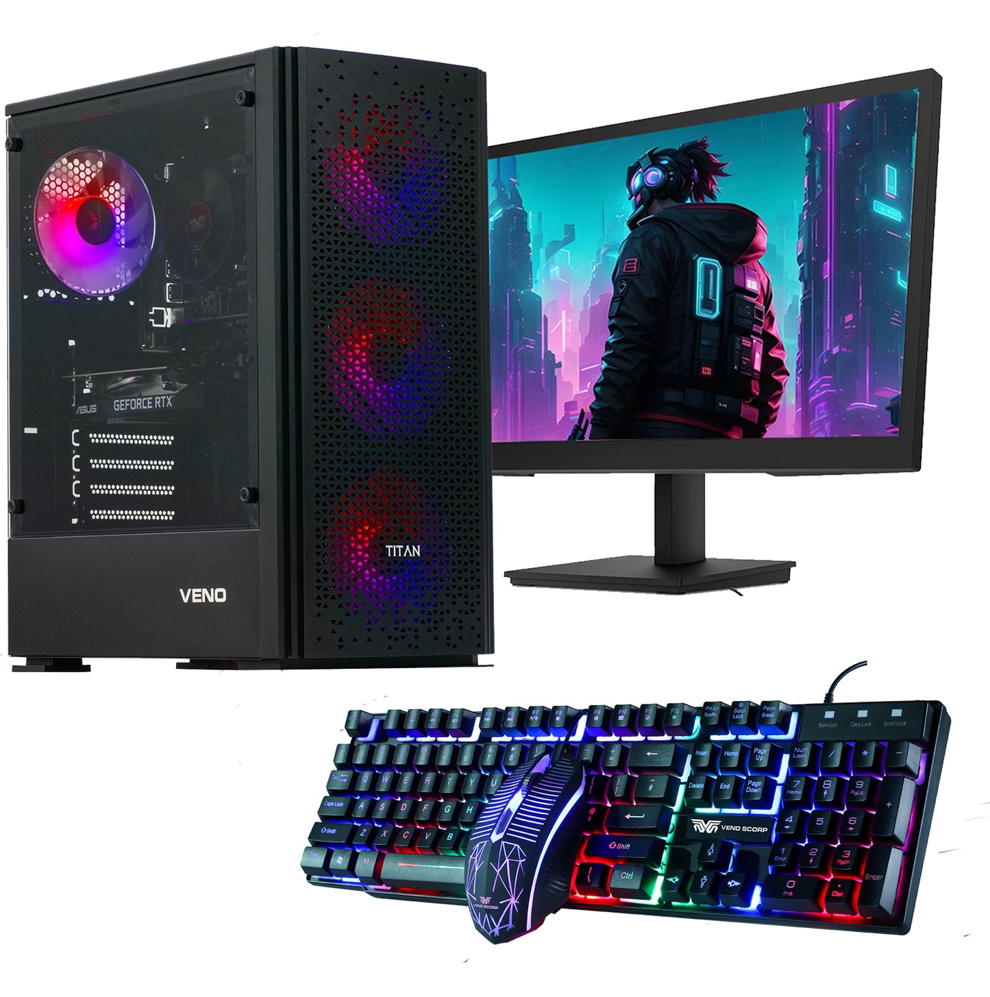 Titan Gaming PC Bundle - AMD Ryzen 3 3100 16GB DDR4 AMD Radeon RX560 4GB N4-SE210