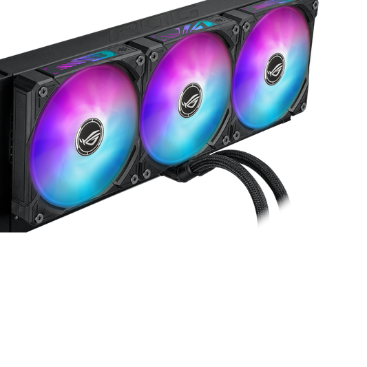ASUS ROG RYUO IV SLC 360 ARGB All-in-One Liquid CPU Cooler, 6.67" Curved AMOLED Display for 3D Video, Pre-Mounted ARGB Fans