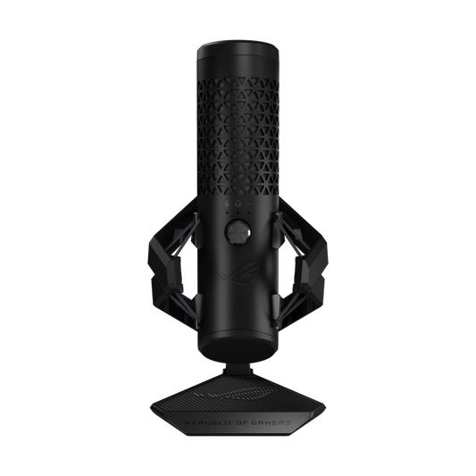 ASUS ROG Carnyx USB Gaming Microphone (25mm condenser capsule, 192kHz/24-bit, cardioid, high-pass filter, built-in pop filter, metal shock mount, one-touch mute, USB, Aura Sync RGB)- Black
