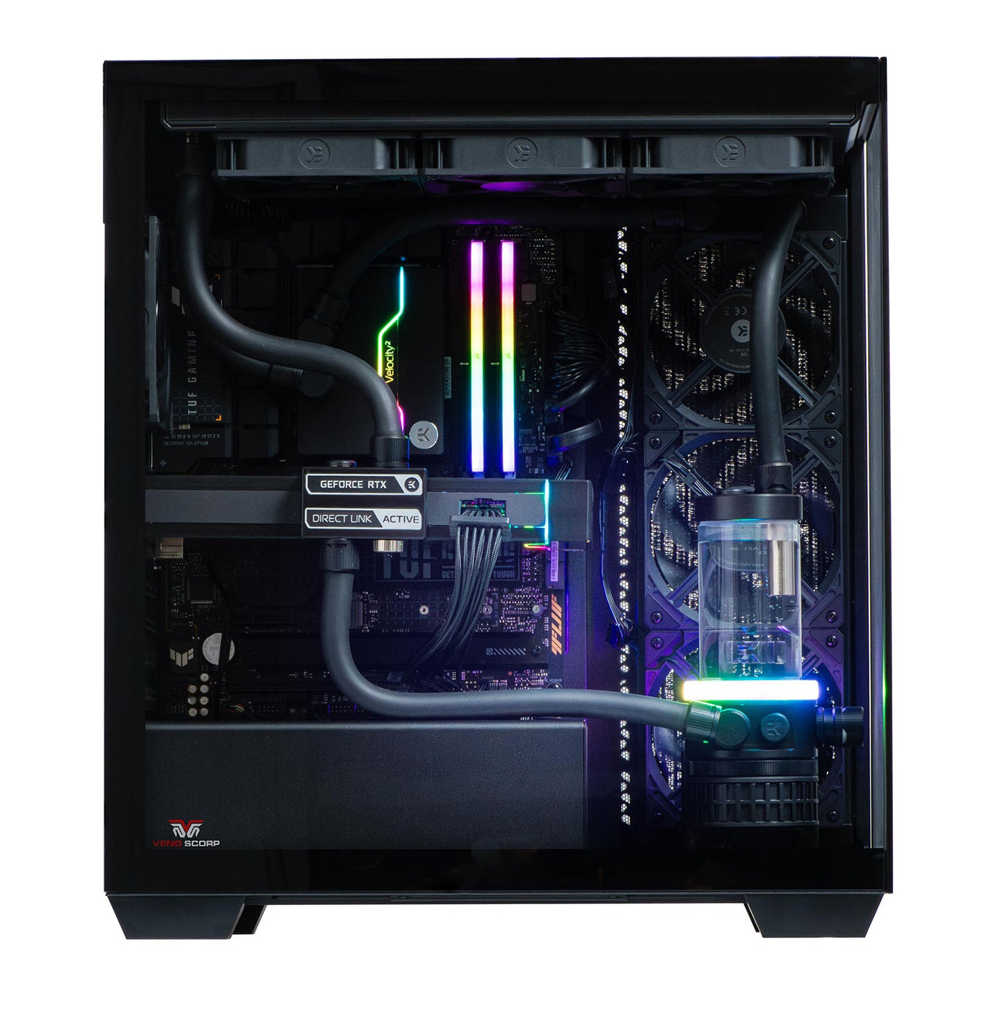 Vador Water Cooled Gaming PC RTX 4090 24GB AMD Ryzen 7 7800X3D 32GB DDR5 RAM Corsair 3500X Black CS-SE103