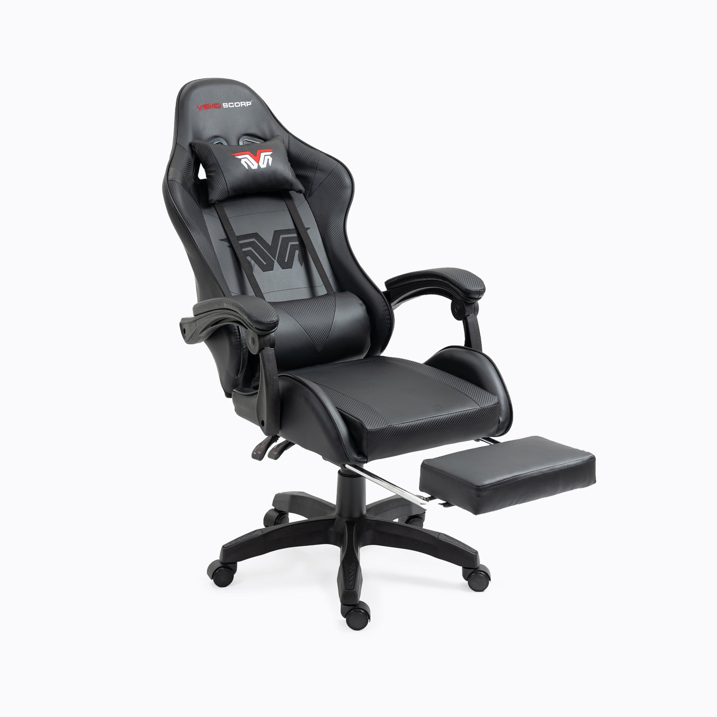 X1 Gaming Chair, Reclining PU Leather Computer Chair with 360 Degree Swivel Seat, Footrest, Removable Headrest and Lumber Support
