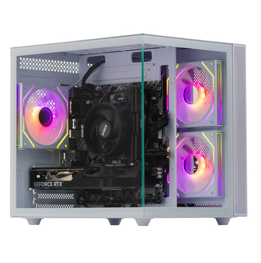 Mini Nemesis 3 White Dual Monitor Bundle - AMD Ryzen 3 3100 16GB AMD RX580 8GB