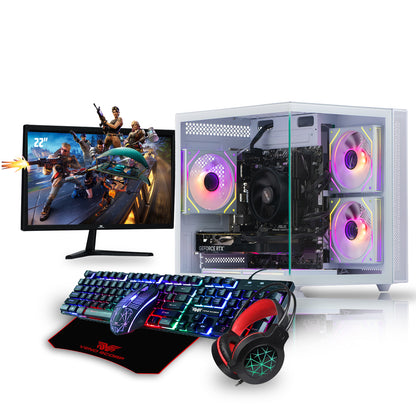 Mini Nemesis White 3 Gaming PC 4in1 Bundle - Intel Core i5 3rd 16GB AMD Radeon RX 550 4GB AS-MS108