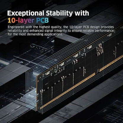 KLEVV Urbane V RGB DDR5 32GB (2x16GB) 6400MHz CL30 Gaming Desktop Ram Memory Jet Black