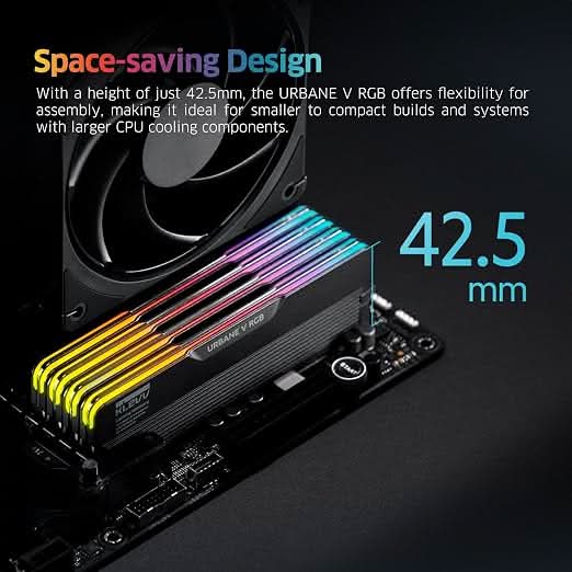 KLEVV Urbane V RGB DDR5 32GB (2x16GB) 6400MHz CL30 Gaming Desktop Ram Memory Jet Black