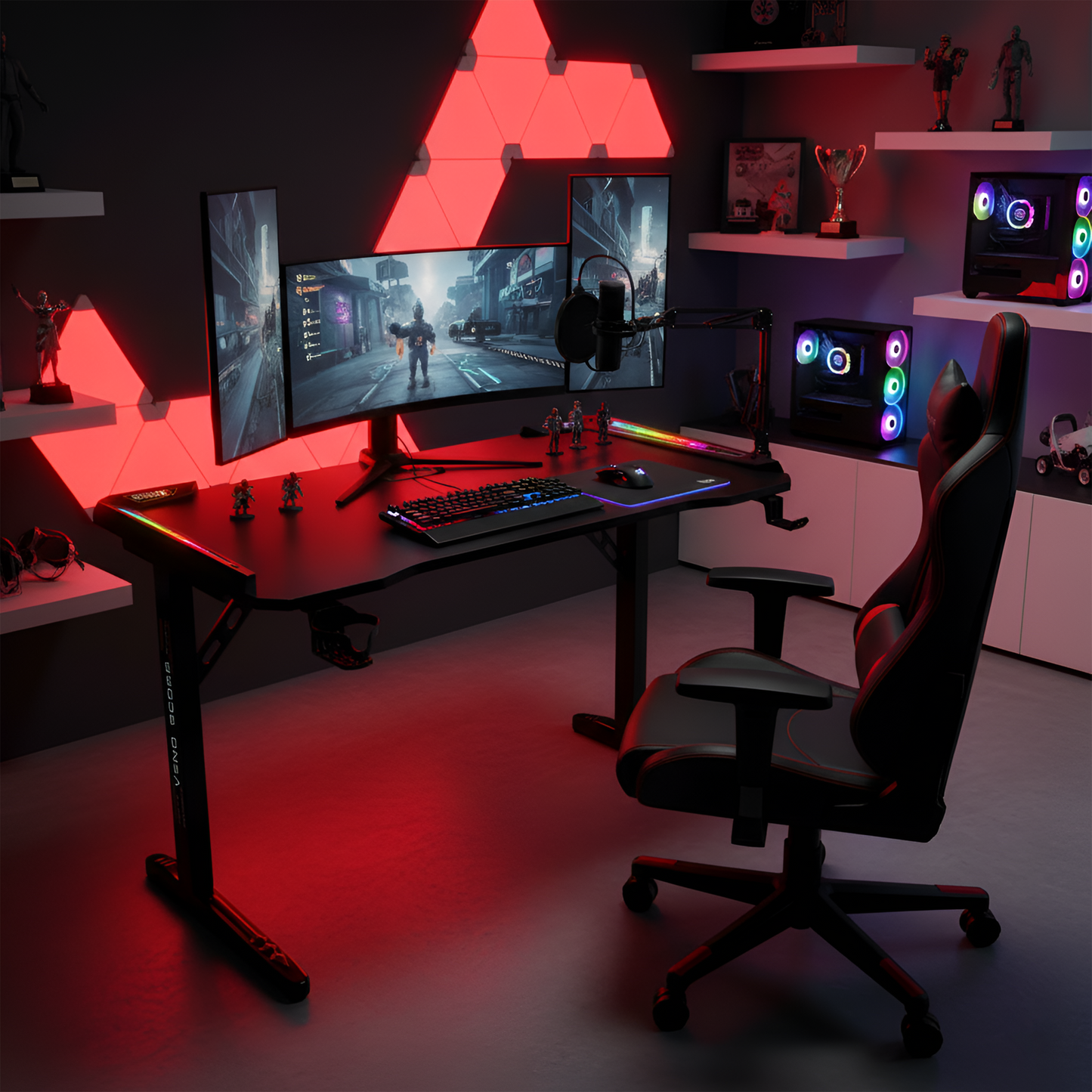 T1 Carbon Fibre RGB Gaming Desk