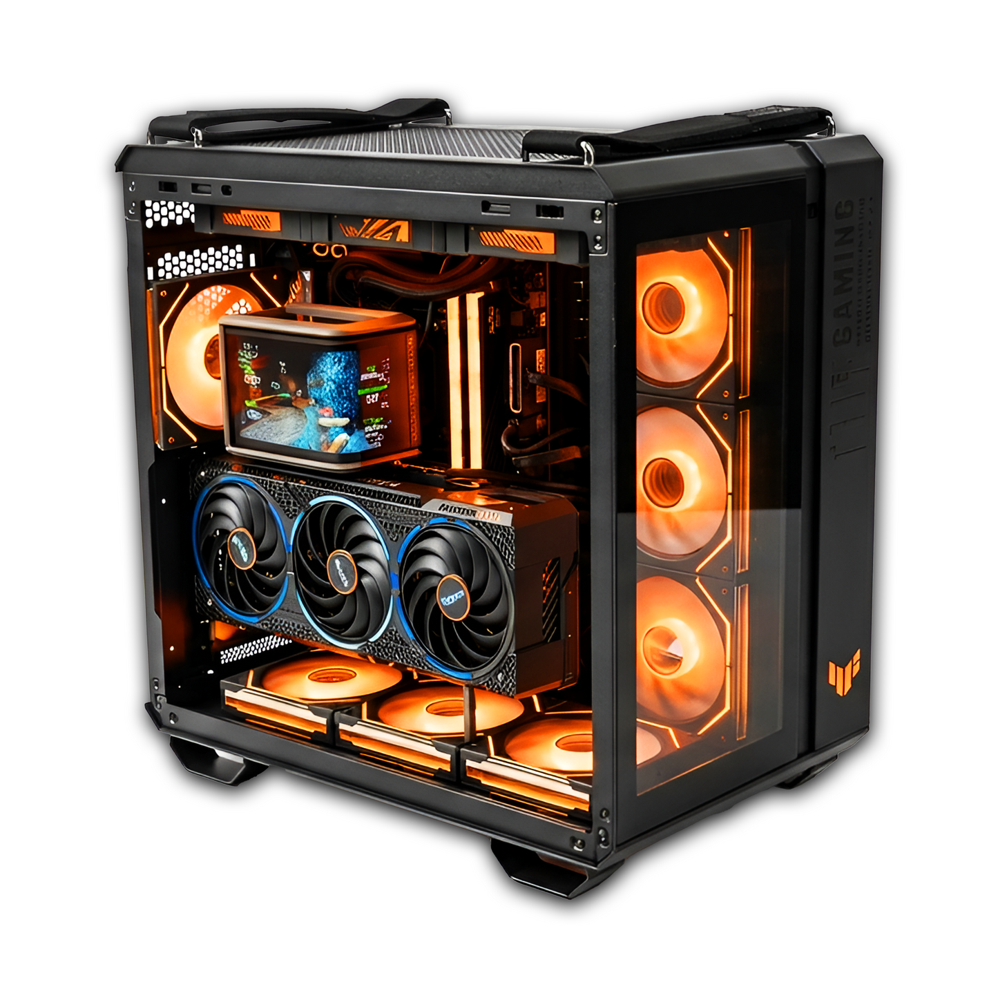 Veno Scorp Gaming PC – ASUS GT502 Ryzen 7 9850X3D RX 9070 XT Call of Duty TUF Edition 32GB DDR5 6000MHz ROG Ryuo 360 ARGB Windows 11