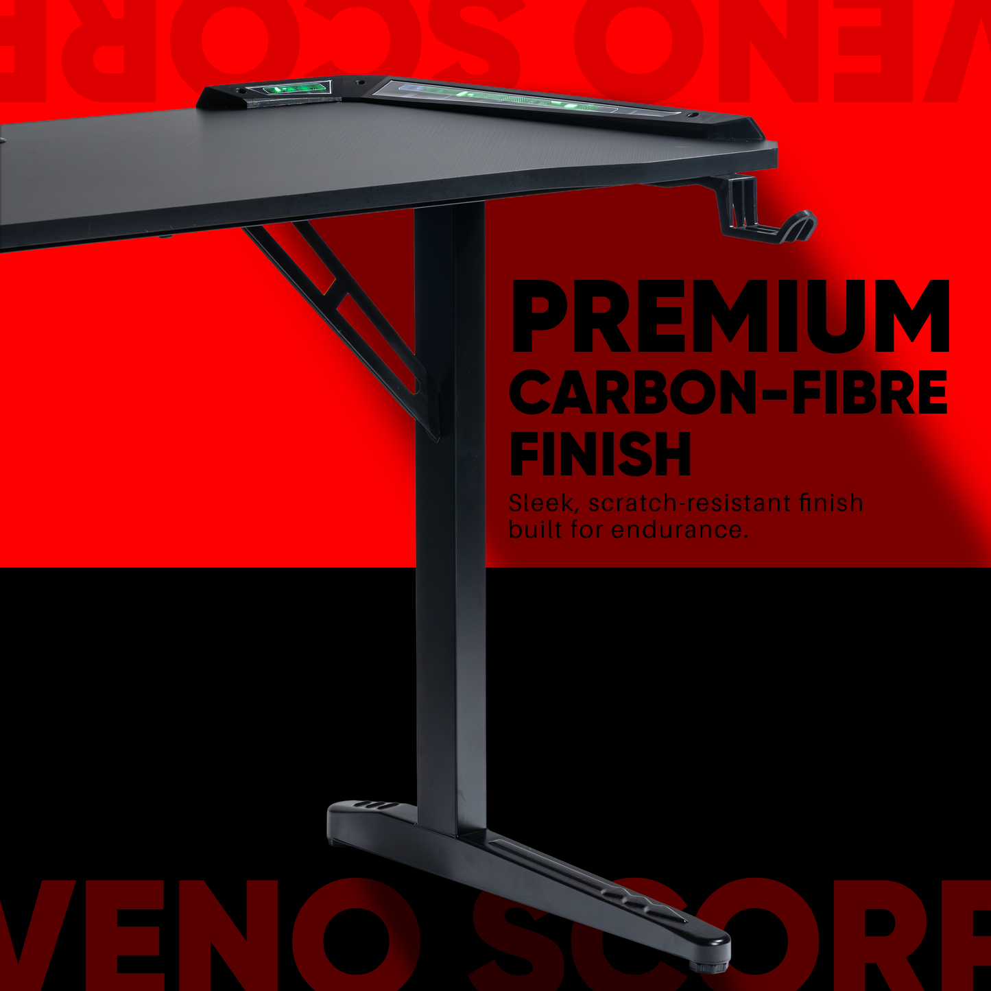 T1 Carbon Fibre RGB Gaming Desk