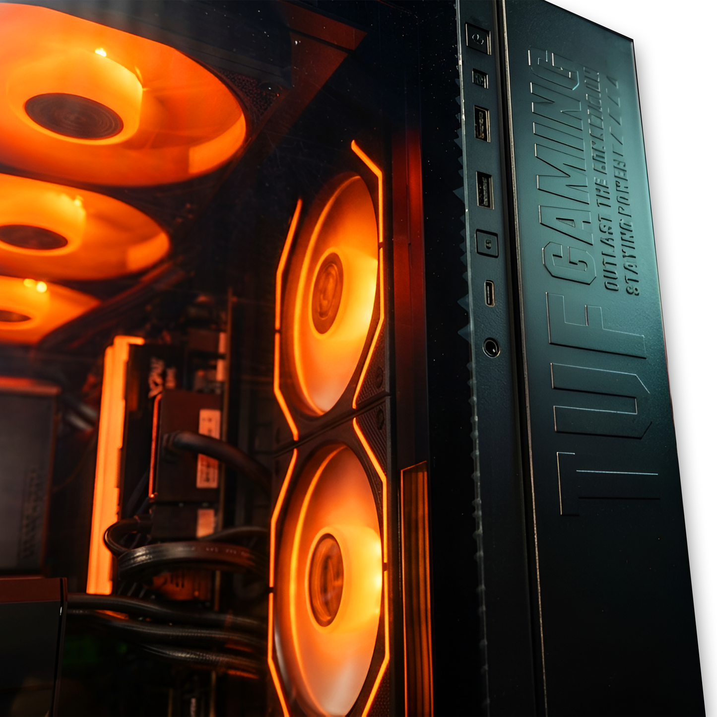 Veno Scorp Gaming PC – ASUS GT502 Ryzen 7 9850X3D RX 9070 XT Call of Duty TUF Edition 32GB DDR5 6000MHz ROG Ryuo 360 ARGB Windows 11