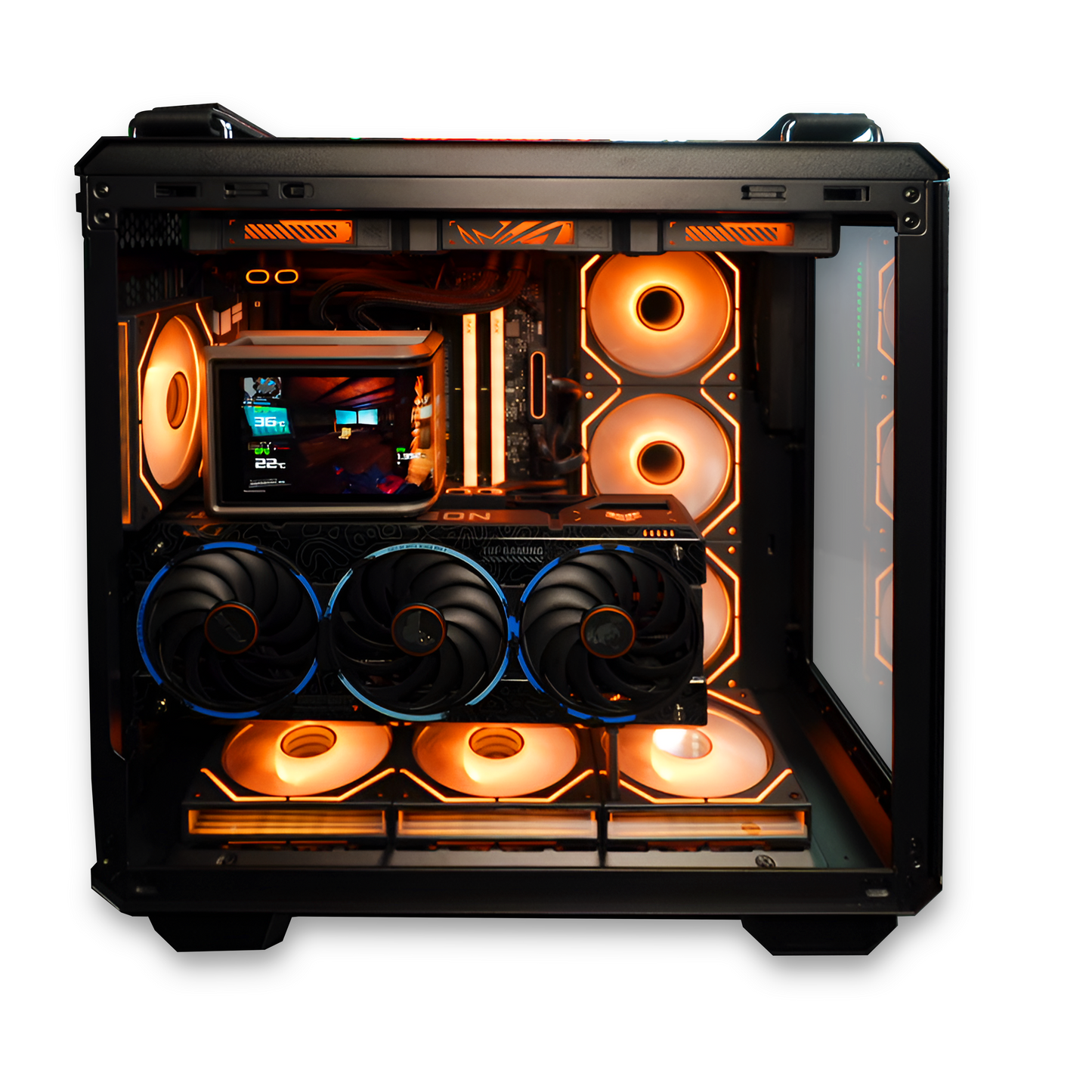 Veno Scorp Gaming PC – ASUS GT502 Ryzen 7 9850X3D RX 9070 XT Call of Duty TUF Edition 32GB DDR5 6000MHz ROG Ryuo 360 ARGB Windows 11