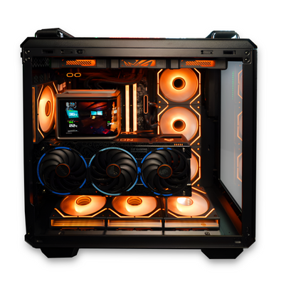 Veno Scorp Gaming PC – ASUS GT502 Ryzen 7 9850X3D RX 9070 XT Call of Duty TUF Edition 32GB DDR5 6000MHz ROG Ryuo 360 ARGB Windows 11
