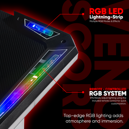 T1 Carbon Fibre RGB Gaming Desk