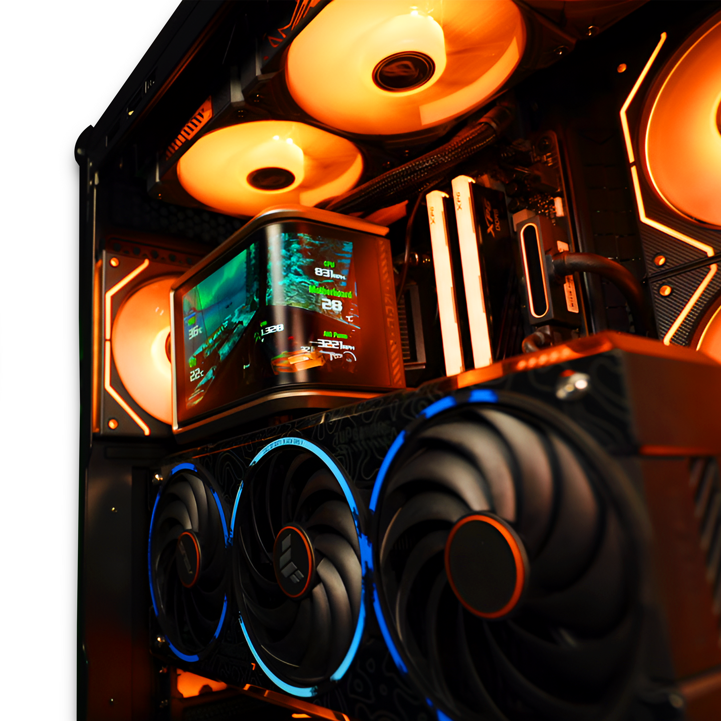 Veno Scorp Gaming PC – ASUS GT502 Ryzen 7 9850X3D RX 9070 XT Call of Duty TUF Edition 32GB DDR5 6000MHz ROG Ryuo 360 ARGB Windows 11