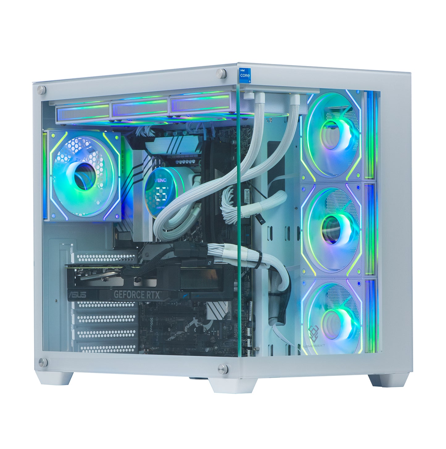 Nemesis White - AMD Ryzen 5 7500F DDR5 16GB RAM Dual GeForce RTX 5060 8GB GDDR7 AI Ready T6-MS409