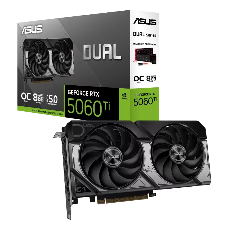 ASUS NVIDIA GeForce RTX 5060 Ti DUAL OC 8GB Blackwell Graphics Card