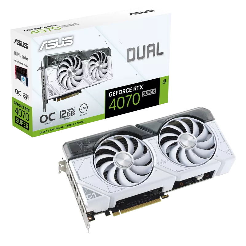 Asus Dual OC RTX 4070 SUPER 12 GB WHITE Graphics Card NV-MS306