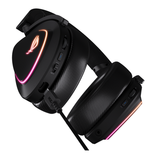 ASUS ROG Delta II Wireless Gaming Headset (50mm Titanium Drivers, ROG SpeedNova, 10mm Super-Wideband Mic, 153-HR Battery, DualFlow Audio, BT, 2.4GHz, 3.5mm, For PC, Switch, PS4, PS5, Xbox) - Black