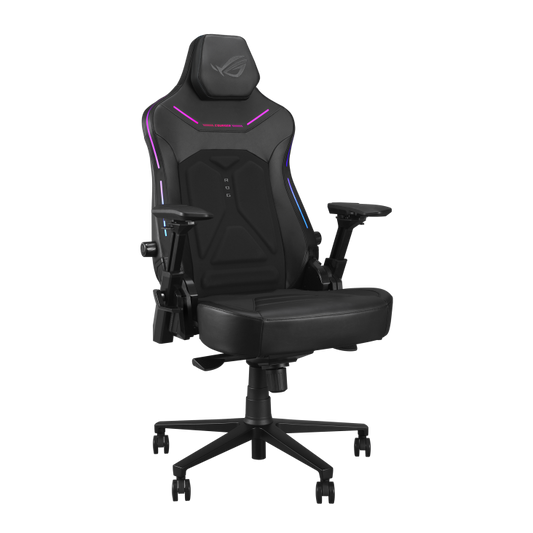 ASUS ROG Courser Gaming Chair, Aura RGB Lighting, Dynamic Synchronized Recline 155 Degree, 4D Adjustable Armrests, Magnetic Headrest, Adjustable Lumbar Support.