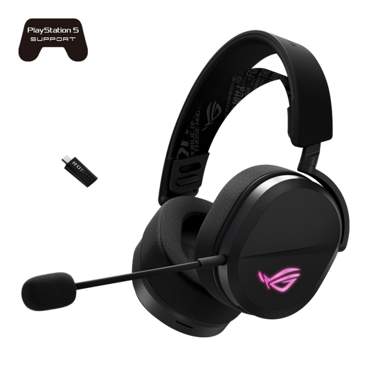 ASUS ROG Pelta Tri-Mode RGB Wireless Lightweight Gaming Headset, 2.4GHz/Btooth/USB-C, 50mm Titanium Drivers, 10mm Super-Wideband Mic