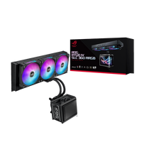 ASUS ROG RYUO IV SLC 360 ARGB All-in-One Liquid CPU Cooler, 6.67" Curved AMOLED Display for 3D Video, Pre-Mounted ARGB Fans