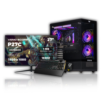 Spectra ASUS Gaming PC Monitor Bundle - AMD Ryzen 5 7500F AM5 16GB DDR5 Nvidia RTX 5050 8GB Ai Ready N4-SE203