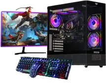 Gaming PC Bundle with Monitor, Keyboard, Mouse and RGB Cabinet
