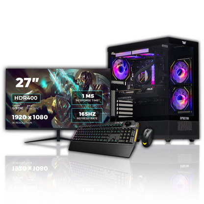 Spectra ASUS Gaming PC Monitor Bundle - AMD Ryzen 5 7500F AM5 16GB DDR5 Nvidia RTX 5050 8GB Ai Ready N4-SE203