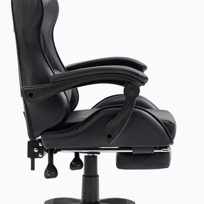 X1 Gaming Chair, Reclining PU Leather Computer Chair with 360 Degree Swivel Seat, Footrest, Removable Headrest and Lumber Support