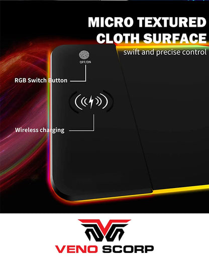 Wireless Charging RGB Gaming Mouse Pad Extra Large