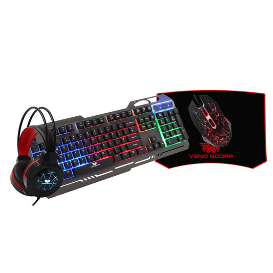 Gaming 4 in 1 Kit - Keyboard, Mouse, Headset, Mouse mat